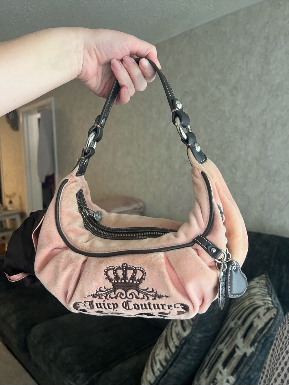 Vintage Juicy Couture Pink Velour Shoulder Bag